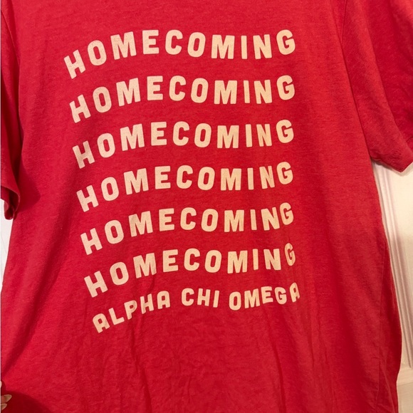 Gildan Red Alpha Chi Omega Homecoming Graphic T-Shirt - Picture 2 of 5